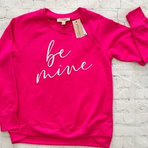 Super Soft Pink Philosophy “Be Mine” Sweatshirt (Small)